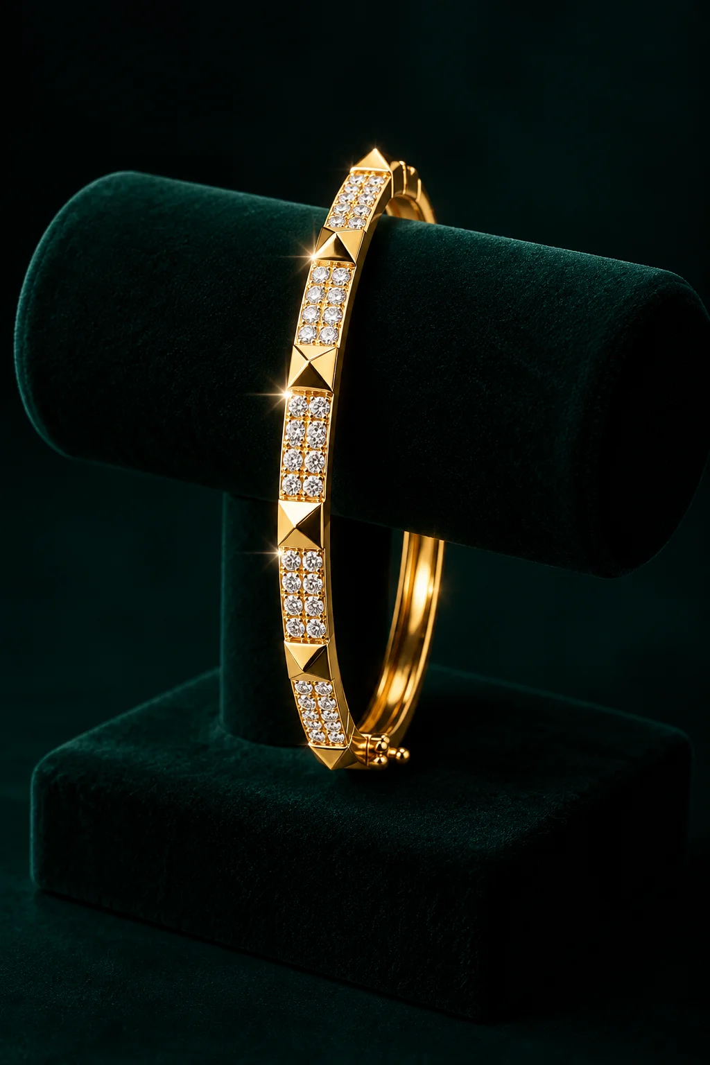 Golden Pave Luxe Geometric Bracelet