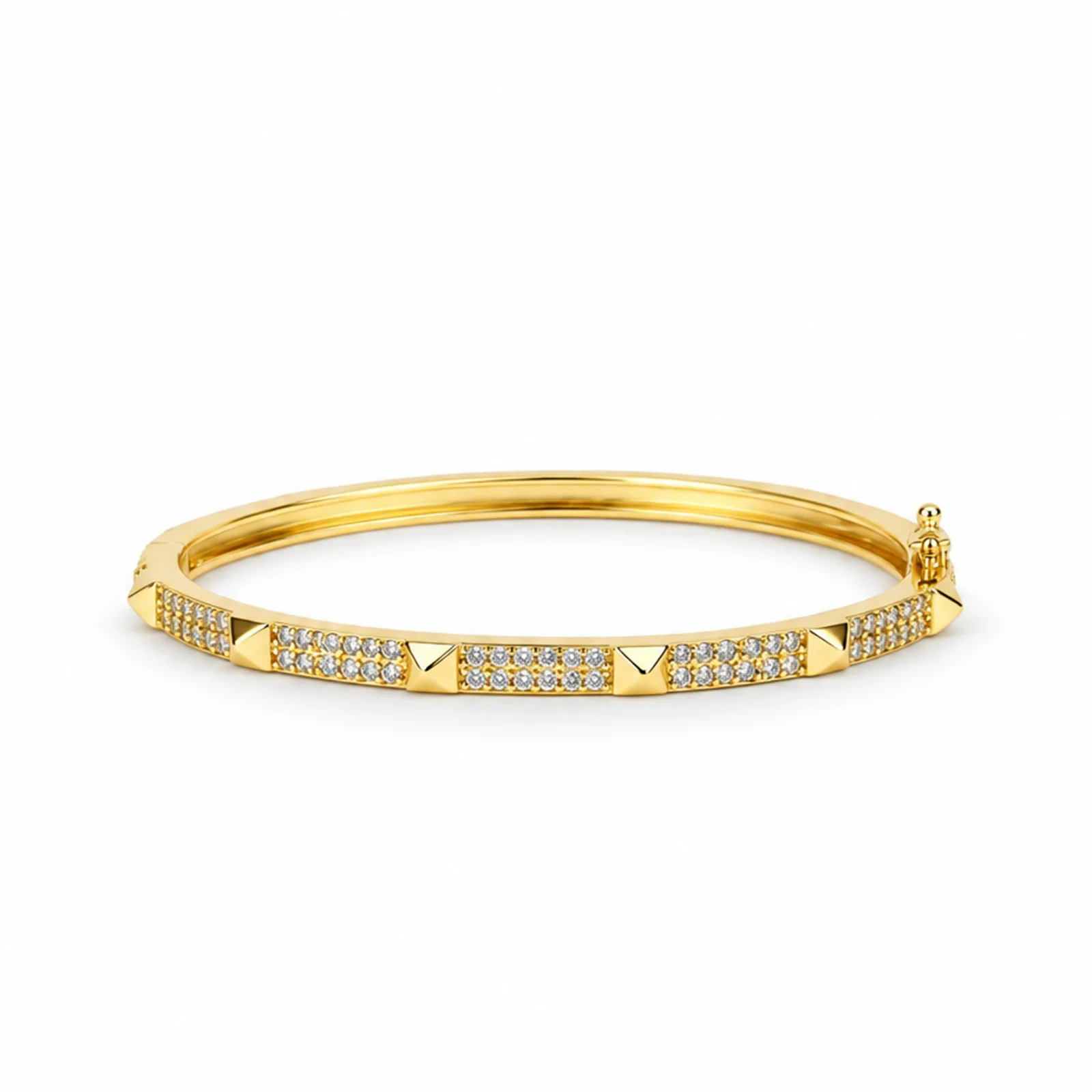 Golden Pave Luxe Geometric Bracelet — photo 3
