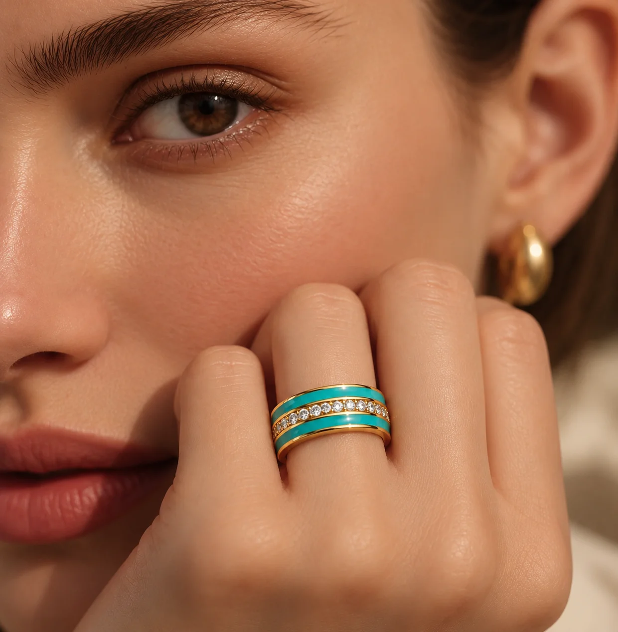 Turquoise Luxe Band Ring — photo 3