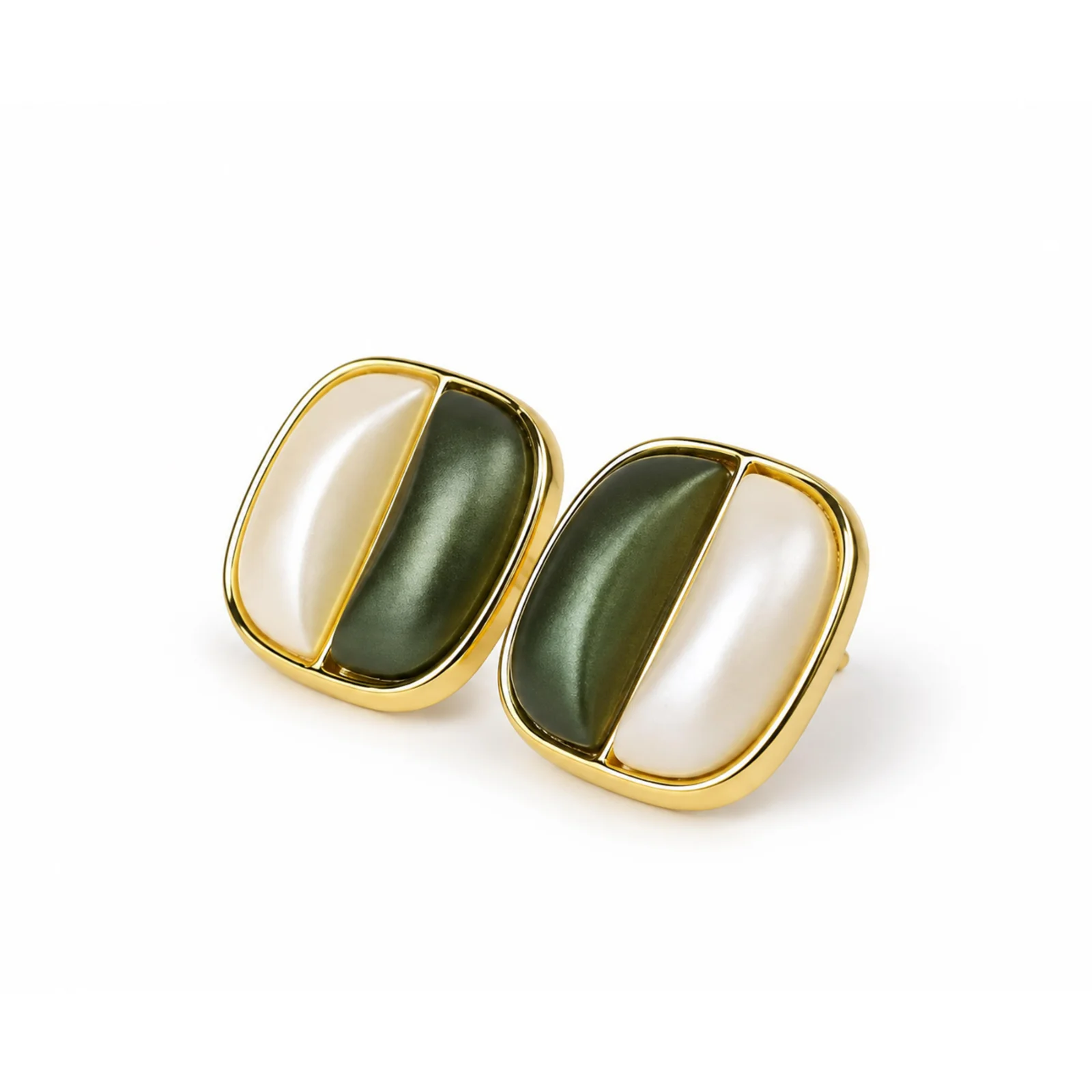 Olive Ivory Luxe Studs — photo 4