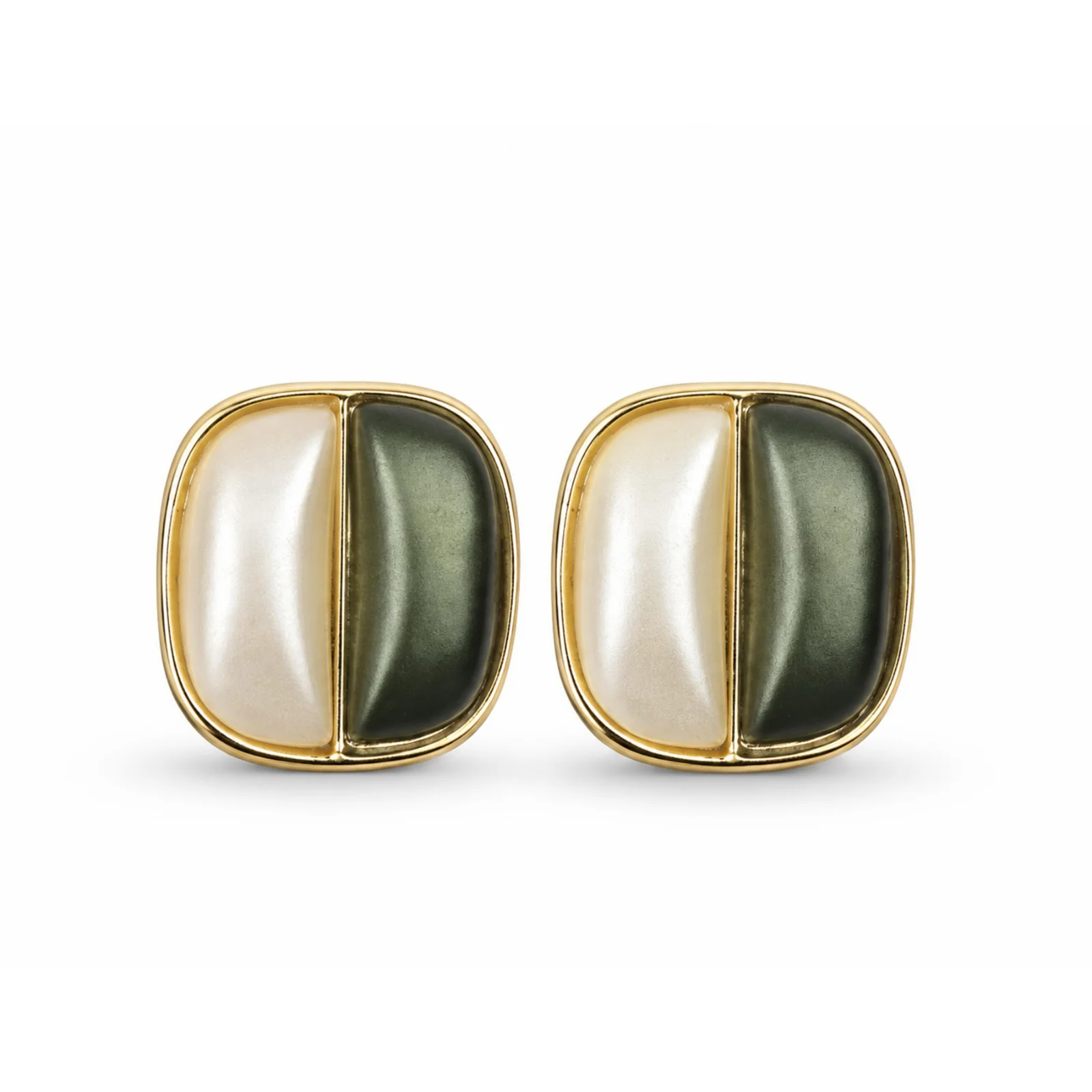 Olive Ivory Luxe Studs — photo 2
