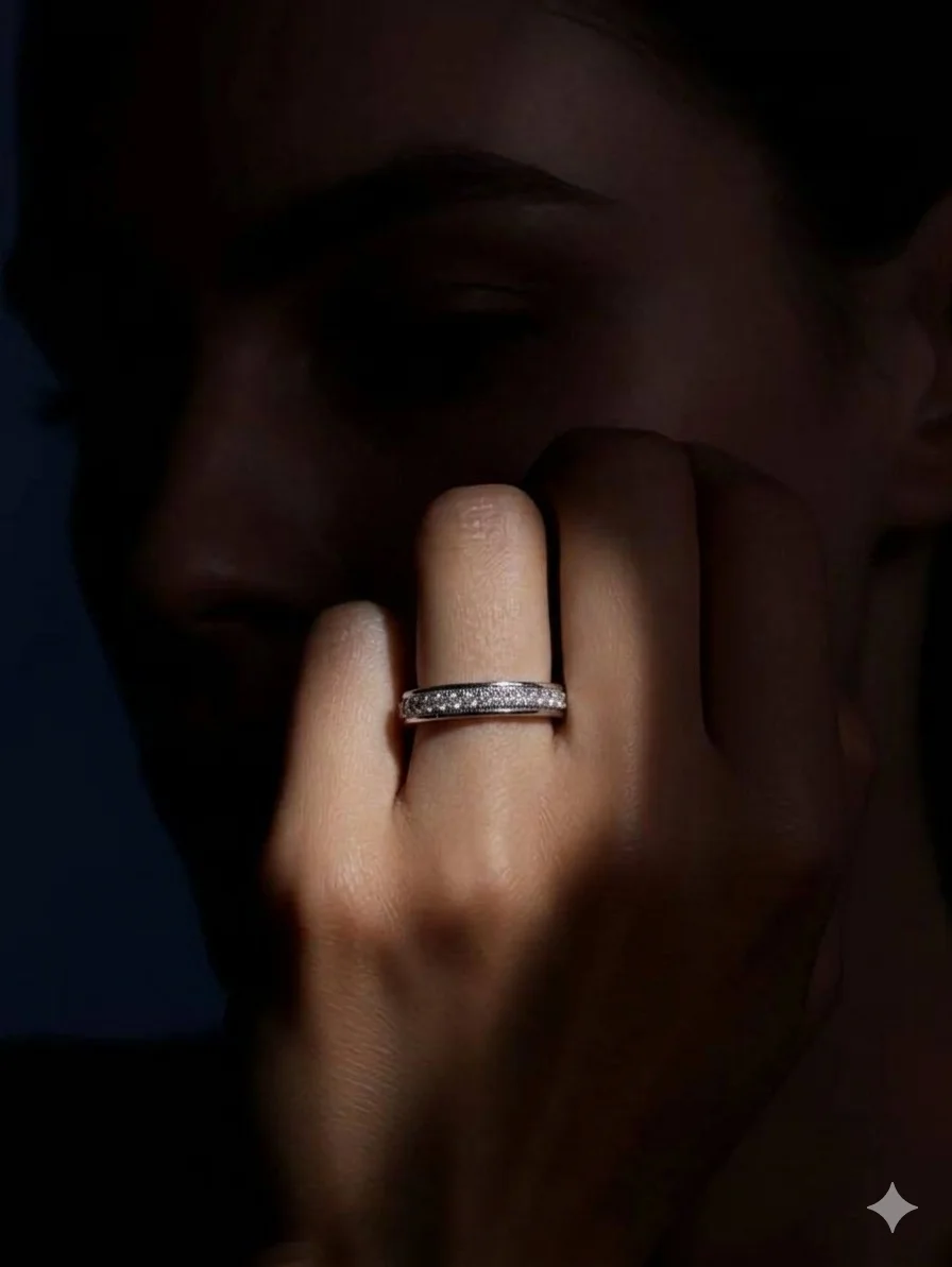 Silver-Tone Textured Band Ring — photo 2