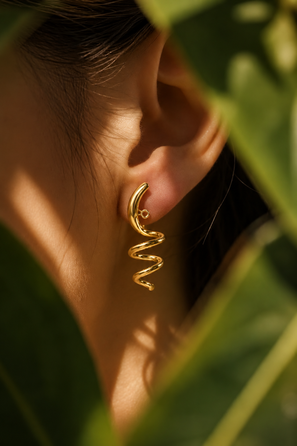 Waveform Gold Statement Earrings