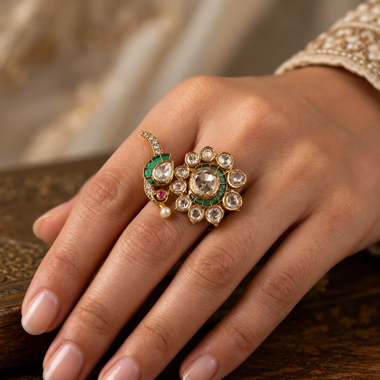 Emerald Peacock Ring — photo 3
