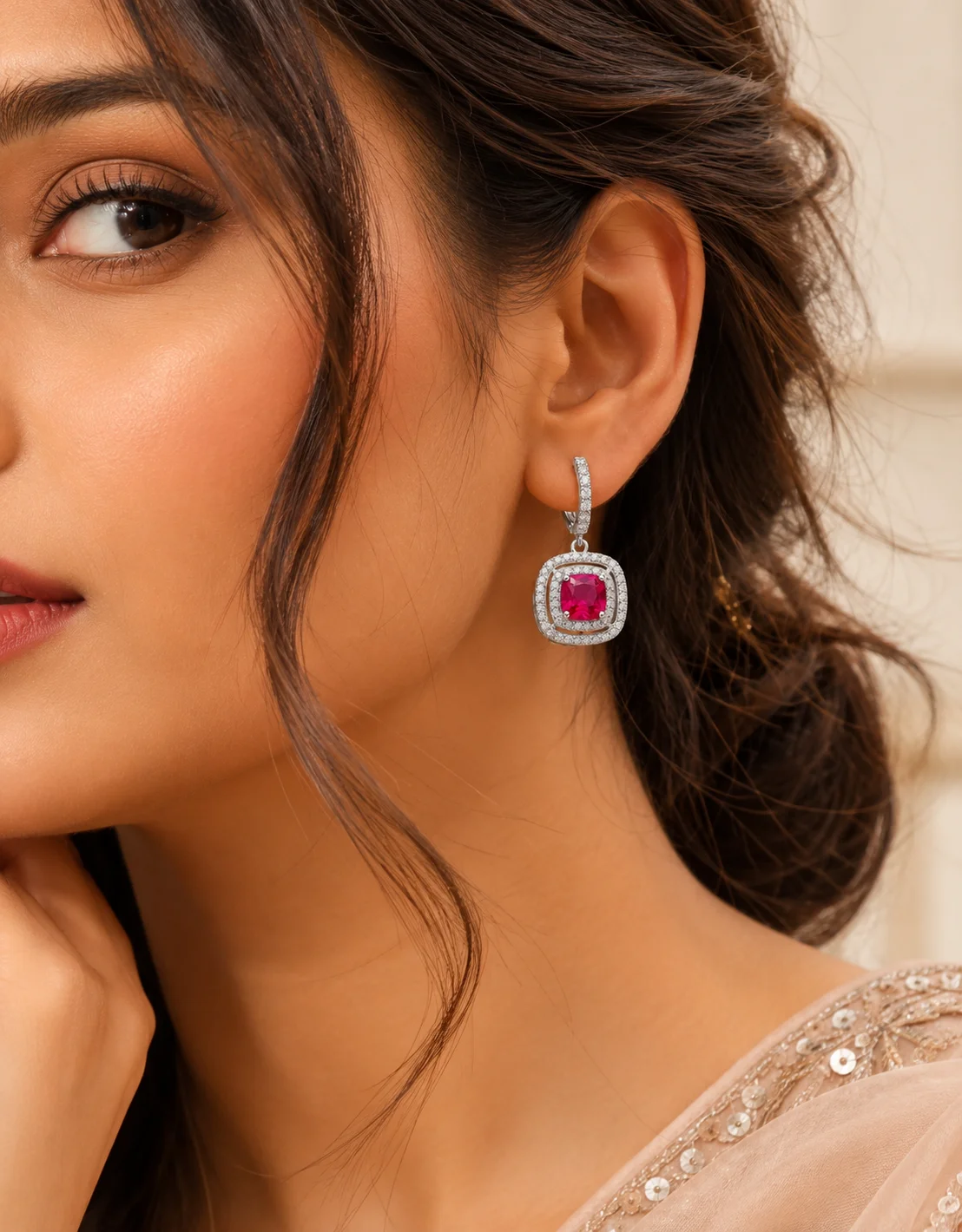 Ruby Glimmer Earrings