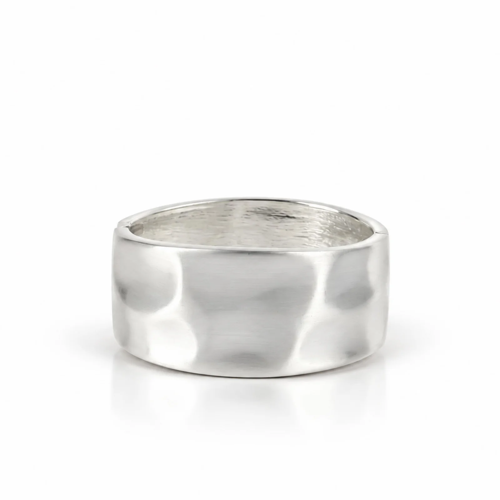 Silver Sculpt Wide Hinged Cuff Bracelet — photo 4