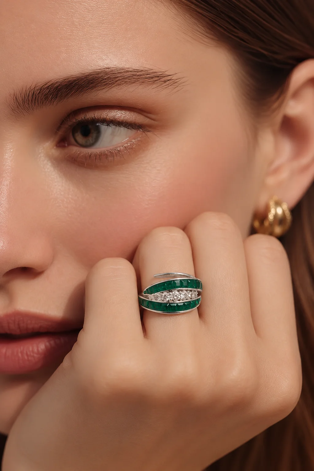 Emerald Luxe Wave Ring