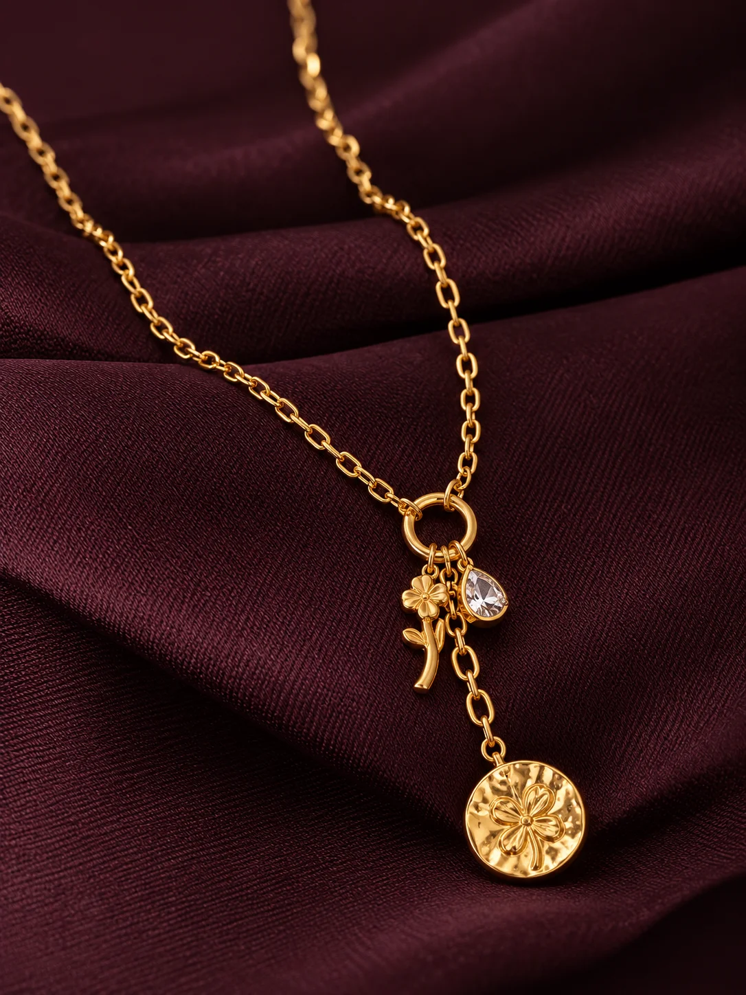 Golden Clover Charm Necklace