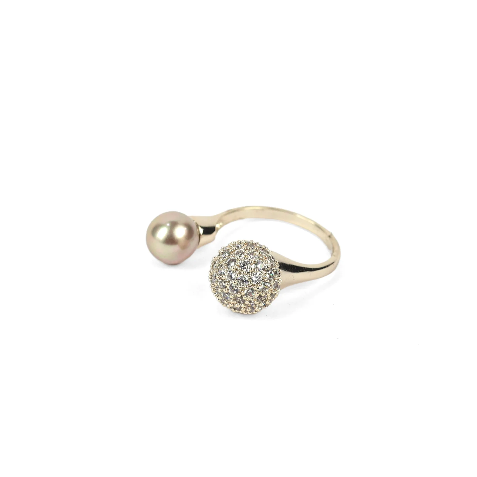 Pearl and Crystal Open Ring — photo 4
