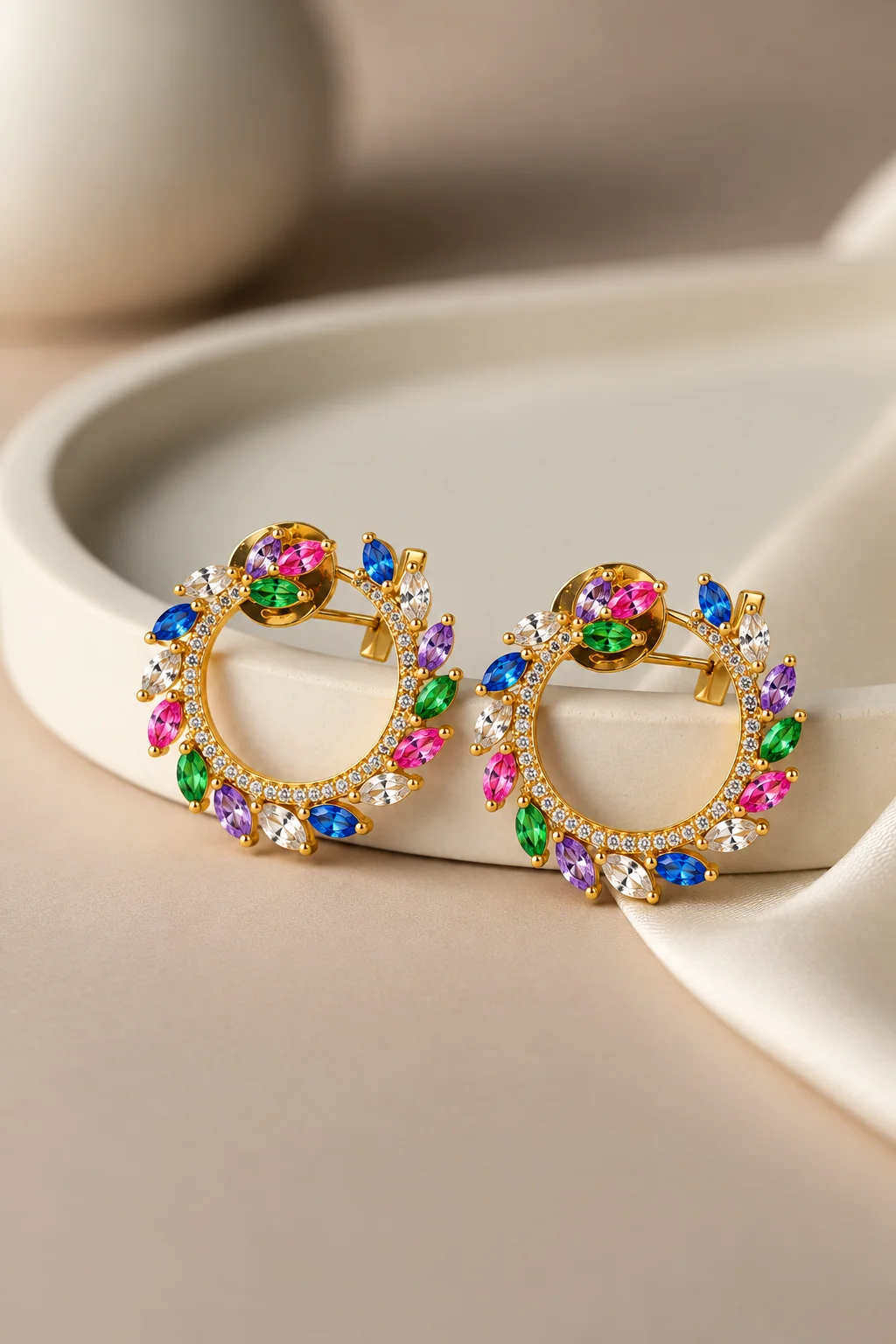 Aurora Gemstone Hoops