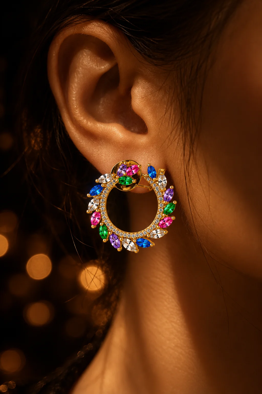 Aurora Gemstone Hoops — photo 2